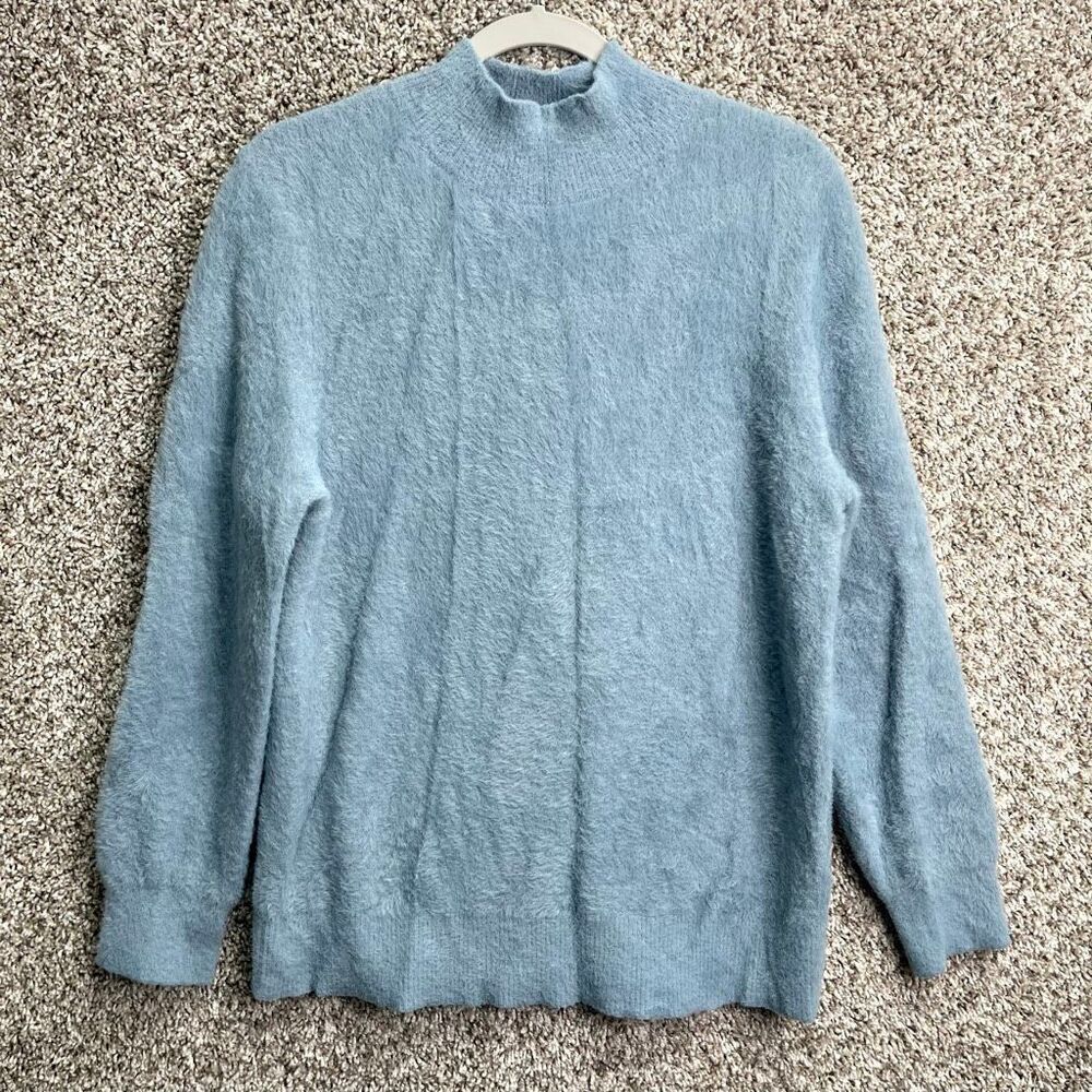 Bailey 44 Sweater Women’s Large Blue Fuzzy Fleece